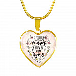 Motivational Be Proud Of Yourself For How Hard You're Trying Heart Pendant Necklace - Jewelry For Daughter - Heart Luxury Necklace (Gold Plated)