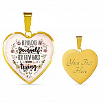 Motivational Be Proud Of Yourself For How Hard You're Trying Heart Pendant Necklace - Jewelry For Daughter - Heart Luxury Necklace (Gold Plated)
