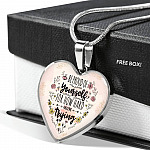 Motivational Be Proud Of Yourself For How Hard You're Trying Heart Pendant Necklace - Jewelry For Daughter - Heart Luxury Necklace (Silver)