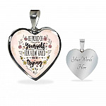 Motivational Be Proud Of Yourself For How Hard You're Trying Heart Pendant Necklace - Jewelry For Daughter - Heart Luxury Necklace (Silver)