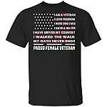 I Am A Veteran I Love Freedom, Black, Unisex T-Shirt