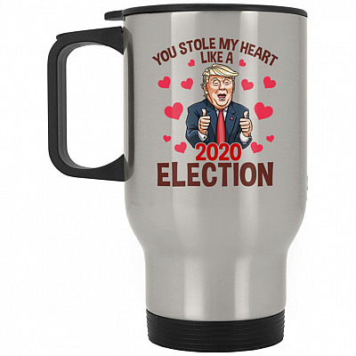 14 oz. Silver Travel Mug