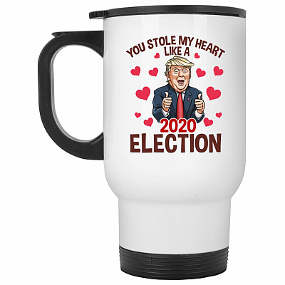 14 oz. White Travel Mug