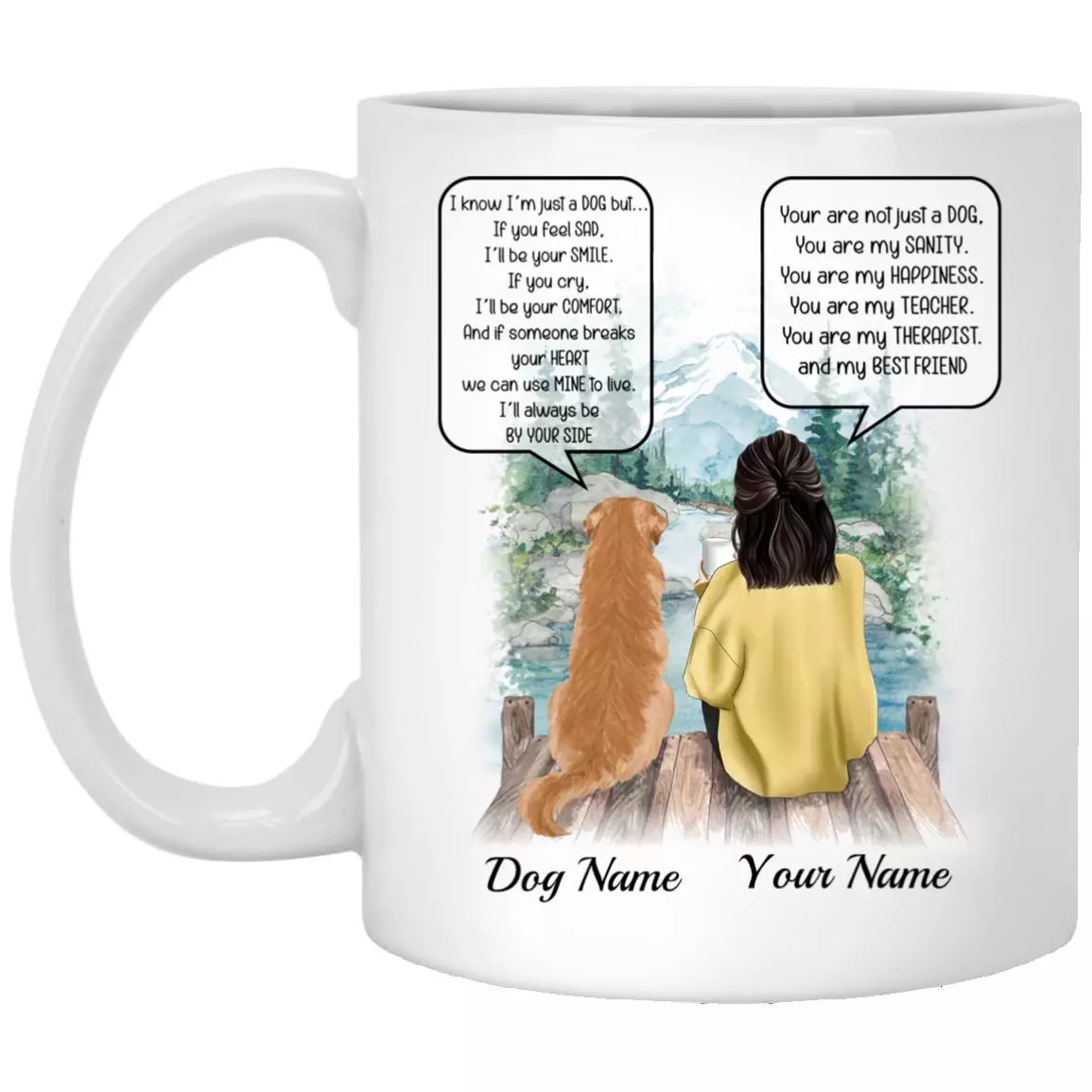 Personalized Dog Lover Gift, White, 11 oz. White Mug Personalized Dog Lover Gift, White, 11 oz. White Mug