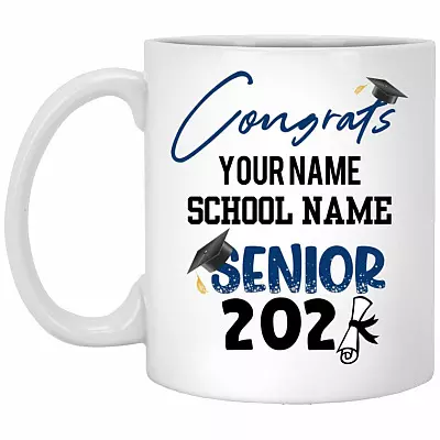 Personalized Congrats Quarantine Senior, White, 11 oz. White Mug