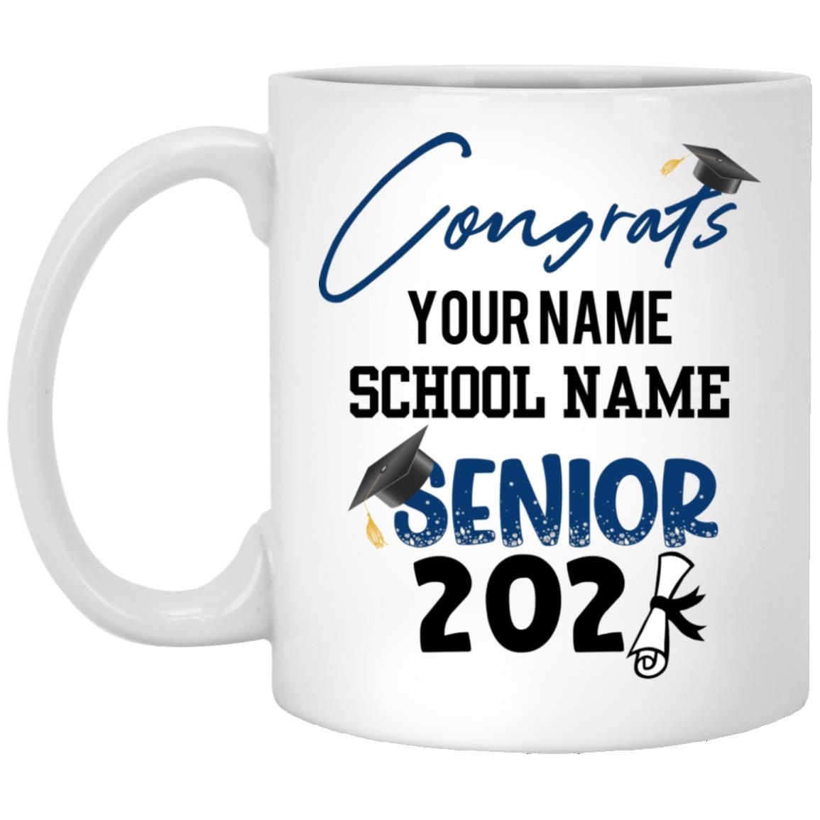 Personalized Congrats Quarantine Senior, White, 11 oz. White Mug