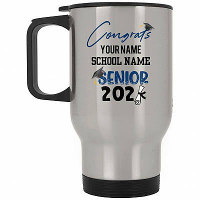 14 oz. Silver Travel Mug