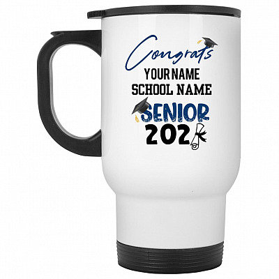 14 oz. White Travel Mug