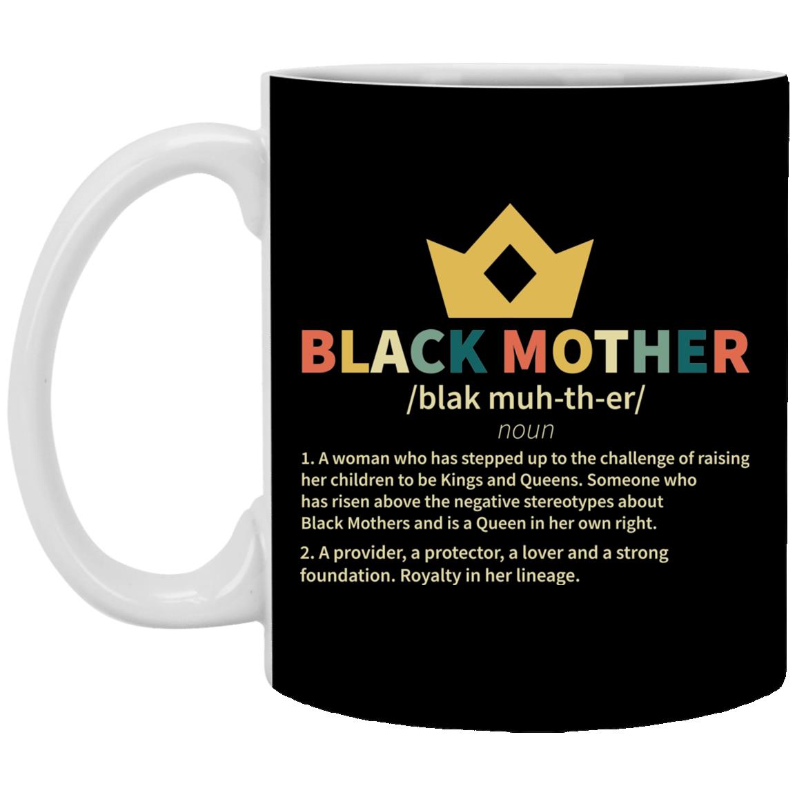 Retro Black, Black, 11 oz. White Mug