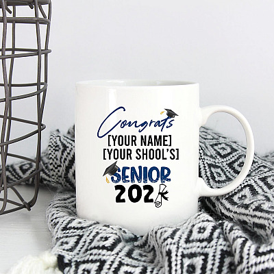 Alternative view of Personalized Congrats Quarantine Senior 2021 Gift - Graduation During Pandemic Coffee Mug - Water Bottle
