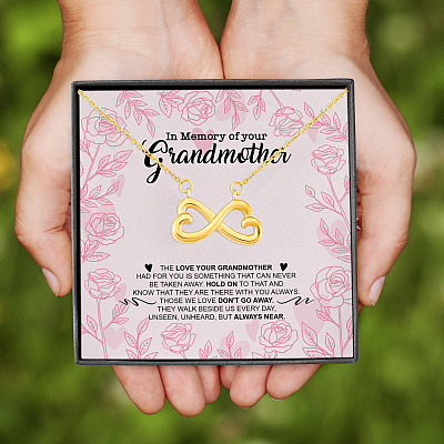 Alternative view of In Memory Of Your Grandmother The Love Your Grandmother Had For You Infinity Heart Pendant Necklace
