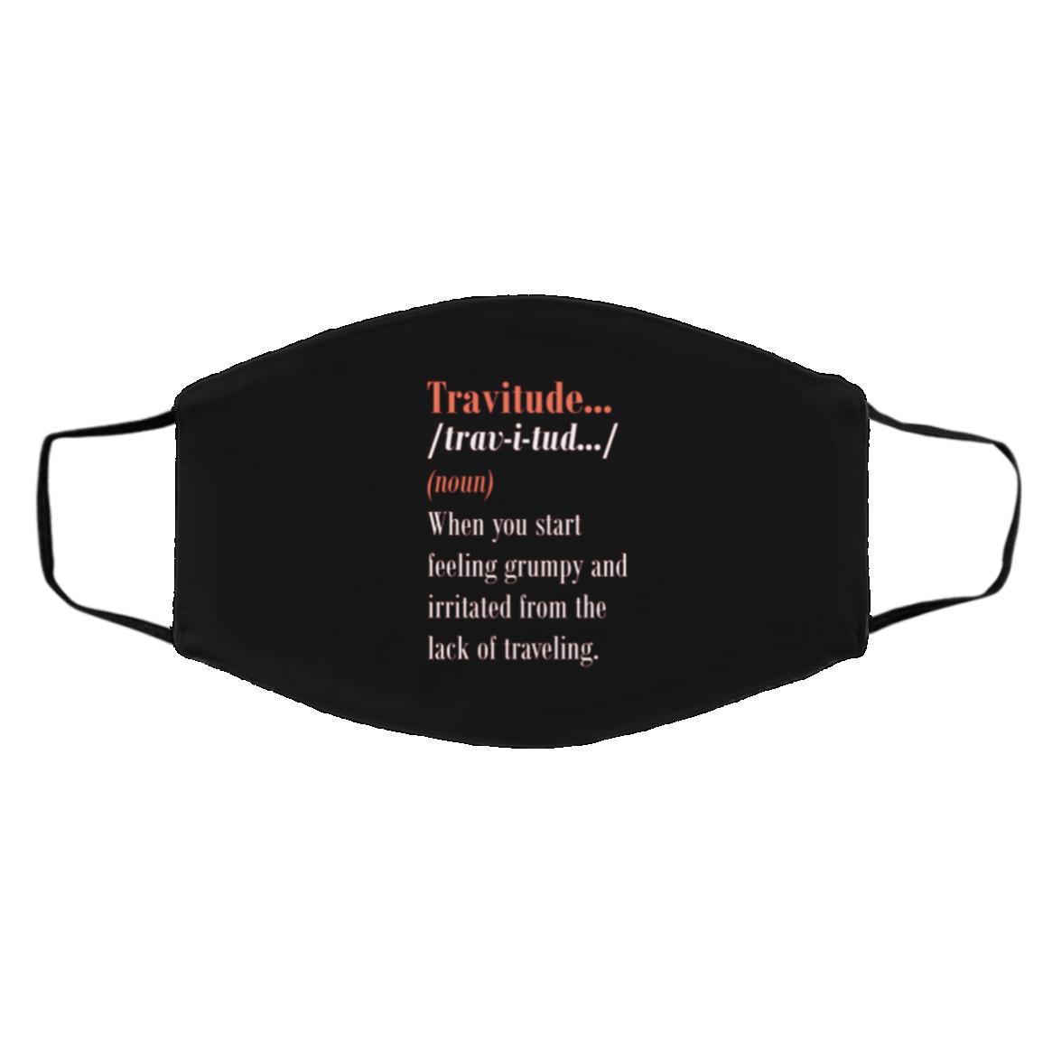 Travitude Definition Mask, Black, Cloth Face Cover – Medium/Large