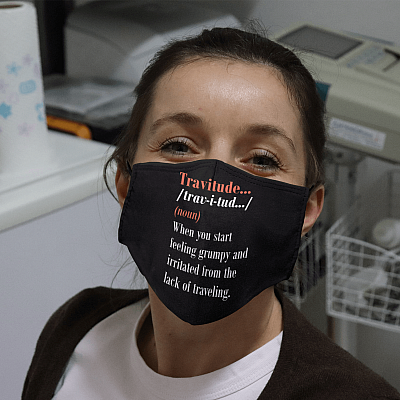 Alternative view of Travitude Definition Wanderlust World Travel Washable Reusable Custom Printed Cloth Face Mask Cover