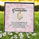 In Memory Of Your Grandfather The Love Your Grandfather Had For You Grandfather Memorial Forever Love Heart Pendant Necklace
