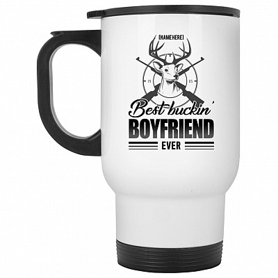 14 oz. White Travel Mug