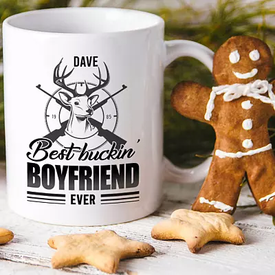 Personalized Best Buckin Boyfriend Ever Ceramic Coffee Mug-Beer Stein-Water Bottle-Color Changing Mug