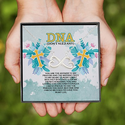 Alternative view of DNA You're The Answer To My Prayer And The Missing Piece To My Heart Infinity Heart Pendant Necklace