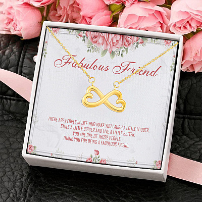Thank You For Being A Fabulous Friend Infinity Heart Pendant Necklace - Best Friend Jewelry