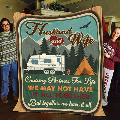 Alternative view of Husband And Wife Cruising Partners for Life We May Not Have It All Together Fleece Blanket - Mink Blanket