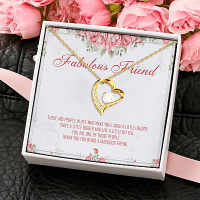 Thank You For Being A Fabulous Friend Forever Love Pendant Necklace - Best Friend Jewelry