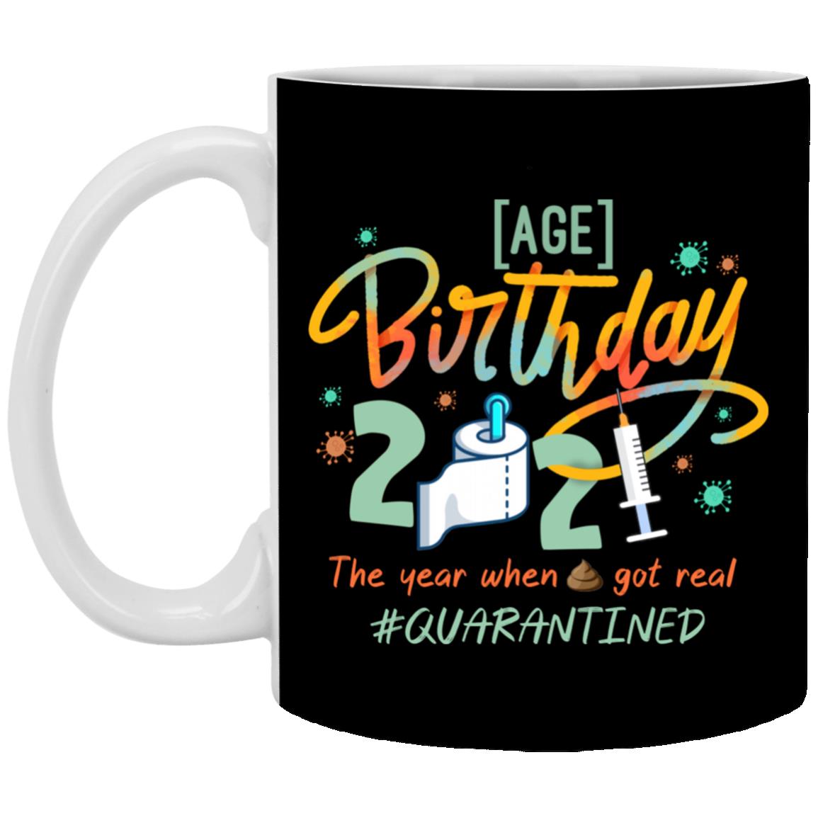 Personalized Birthday 2021 The Year, Black, 11 oz. White Mug Personalized Birthday 2021 The Year, Black, 11 oz. White Mug