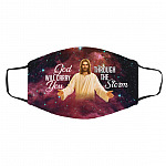 God Will Carry You Through, White, Cloth Face Cover – Medium/Large