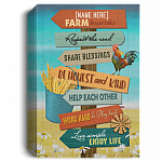 Personalized Farmhouse Rules Framed Canvas - Respect The Roads Share Blessings Unframed Poster, White, 1.5'' Deluxe Framed Canvas