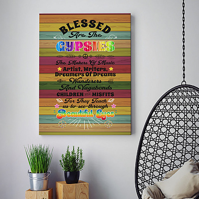Alternative view of Hippie Framed Canvas - Blessed Are The Gypsies The Makers Of Music Dreamers Of Dream Unframed Poster