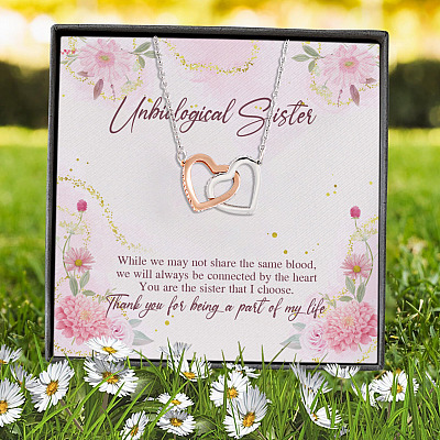 Thank You For Being A Part Of My Life Interlocking Hearts Pendant Necklace - Best Friend Jewelry