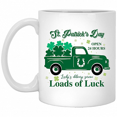 Loads of Luck Lucky, White, 11 oz. White Mug