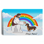 Personalized Jesus Love Dachshund In Heaven Framed Canvas - Unframed Poster - Personalized Name Dachshund Gift, White, 0.75'' Framed Canvas