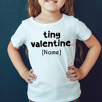 Alternative view of Personalized Tiny Valentine Toddler Children Shirt - Valentine's Day Youth Tee for Kids