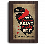 Amanda Gorman the Hill We Climb Poet - For There Is the Light Women Empowerment Feminist Framed Canvas Prints - Unframed Poster, White, 0.75'' Framed Canvas