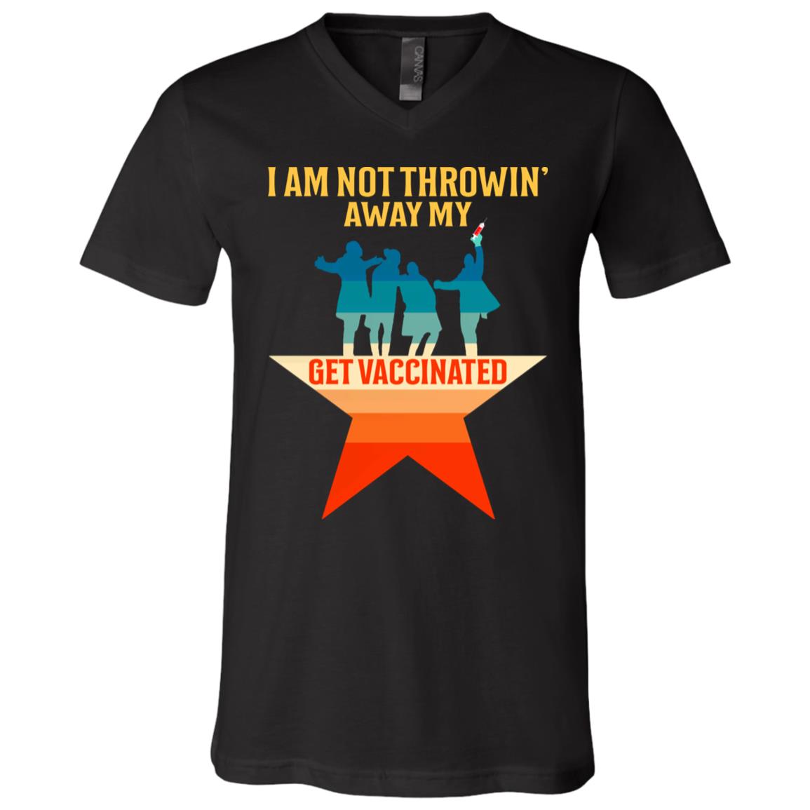 Throwin away vneck, Black, V-Neck T-Shirt
