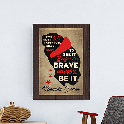 Alternative view of Amanda Gorman the Hill We Climb Poet - For There Is the Light Women Empowerment Feminist Framed Canvas Prints - Unframed Poster