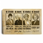 Be Strong Golden Women Gallery Wrapped Framed Canvas Prints - Unframed Poster - Home Decor Wall Art, White, 0.75'' Framed Canvas
