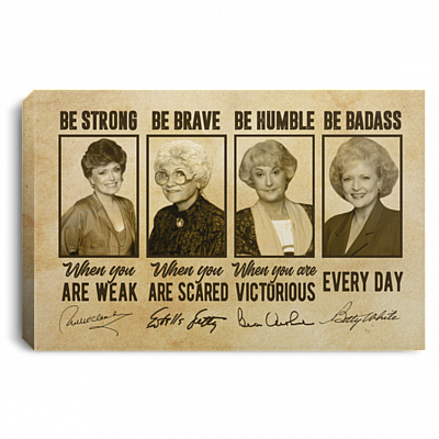 Be Strong Golden Women Gallery Wrapped Framed Canvas Prints - Unframed Poster - Home Decor Wall Art, White, 0.75'' Framed Canvas