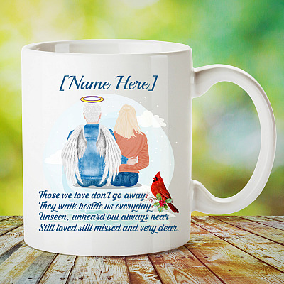 Alternative view of Personalized Those We Love Don't Go Away Ceramic Coffee Mug - Beer Stein - Water Bottle - Color Changing Mug