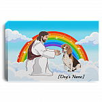 Personalized Jesus Love Beagle In Heaven Framed Canvas - Unframed Poster - Dog Memorial Personalized Gift, White, 0.75'' Framed Canvas