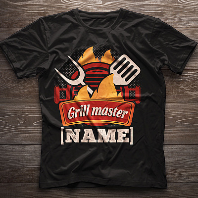 Alternative view of Personalized Grill Master T-Shirt - Funny BBQ Shirt - Cooking Joke Gifts