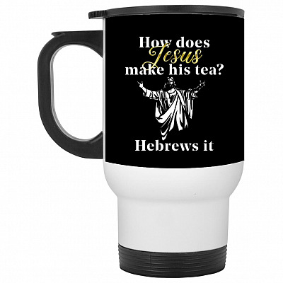 14 oz. White Travel Mug