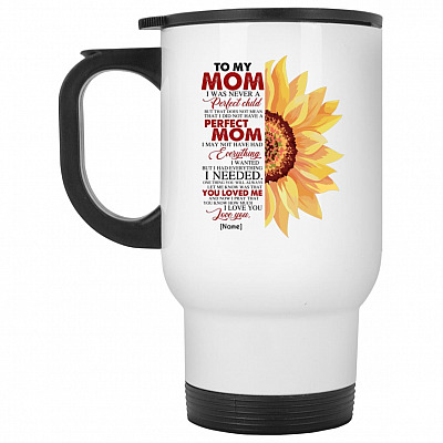 14 oz. White Travel Mug