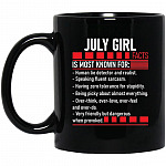July girl, Black, 11 oz. Black Mug