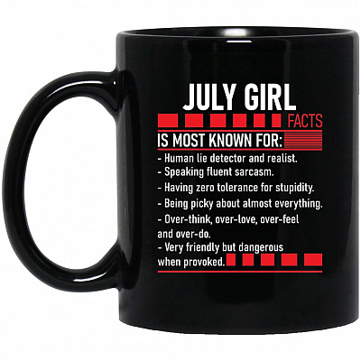 July girl, Black, 11 oz. Black Mug