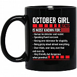 october girl, Black, 11 oz. Black Mug
