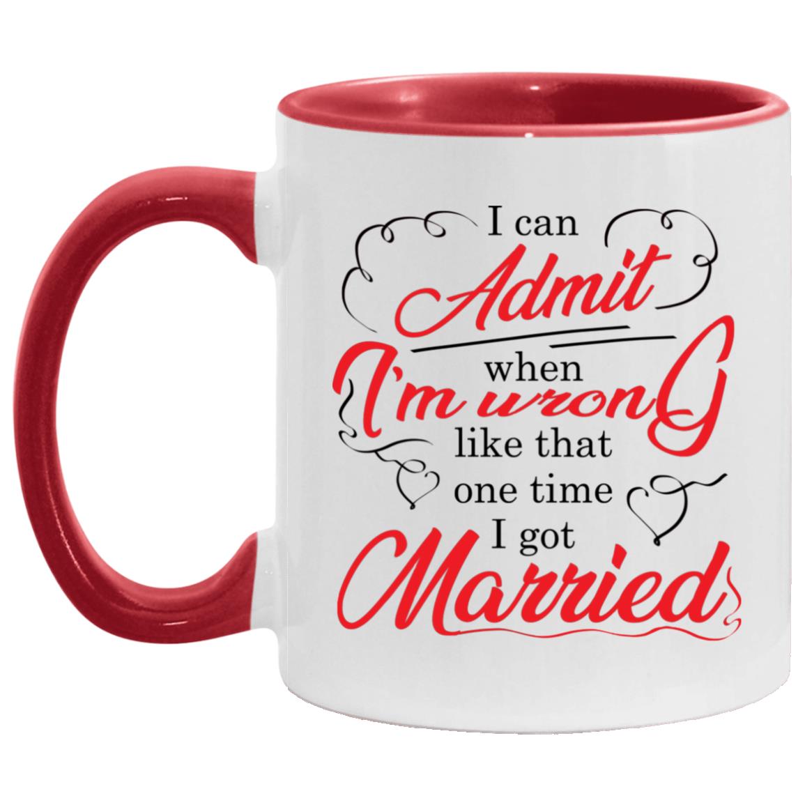 Married Accent Mug, White/Red, 11 oz. Accent Mug