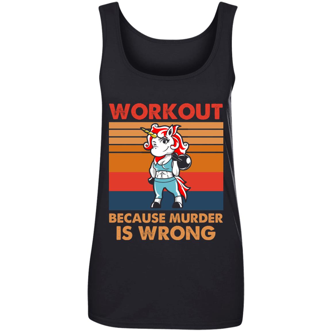 Workout Because Murder Is Wrong, Black, Ladies Tank Top Workout Because Murder Is Wrong, Black, Ladies Tank Top