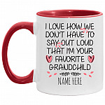Personalized Grandparents Mug Accent Mug, White/Red, 11 oz. Accent Mug