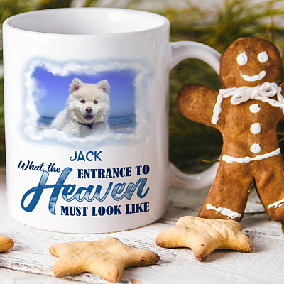 Alternative view of Personalized Custom Photo Dog What The Entrance To Heaven Must Look Pet Memorial Ceramic Coffee Mug