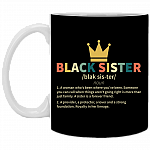 Retro Black Sister Definition Ceramic Coffee Mug - Beer Stein - Water Bottle - Color Changing Mug, Black, 11 oz. White Mug